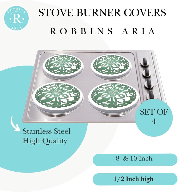 Robbins Aria Electric Stove Burner Covers - Protect Stovetop - Set of 4, 10 and 8 inches -Irish Celtic Electric Stove Covers - Image 3